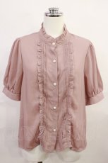 画像1: Hudson honey / フリルブラウス M ピンク H-26-06-20-030-LO-BL-NS-ZH (1)