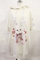 画像1: NOEMIE / マイメロディ/うさ耳フードフリル裏毛パーカー M 白 H-26-06-20-032-LO-TO-NS-ZH (1)