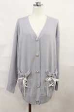 画像1: NOEMIE / レースアップリボンカーディガン M サックス H-26-06-20-033-LO-TO-NS-ZH (1)