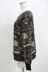 画像2: Jane Marple / Grimm stained glass sweatshirt M ブラック×オフ H-26-06-21-030-JM-TO-AK-ZH (2)