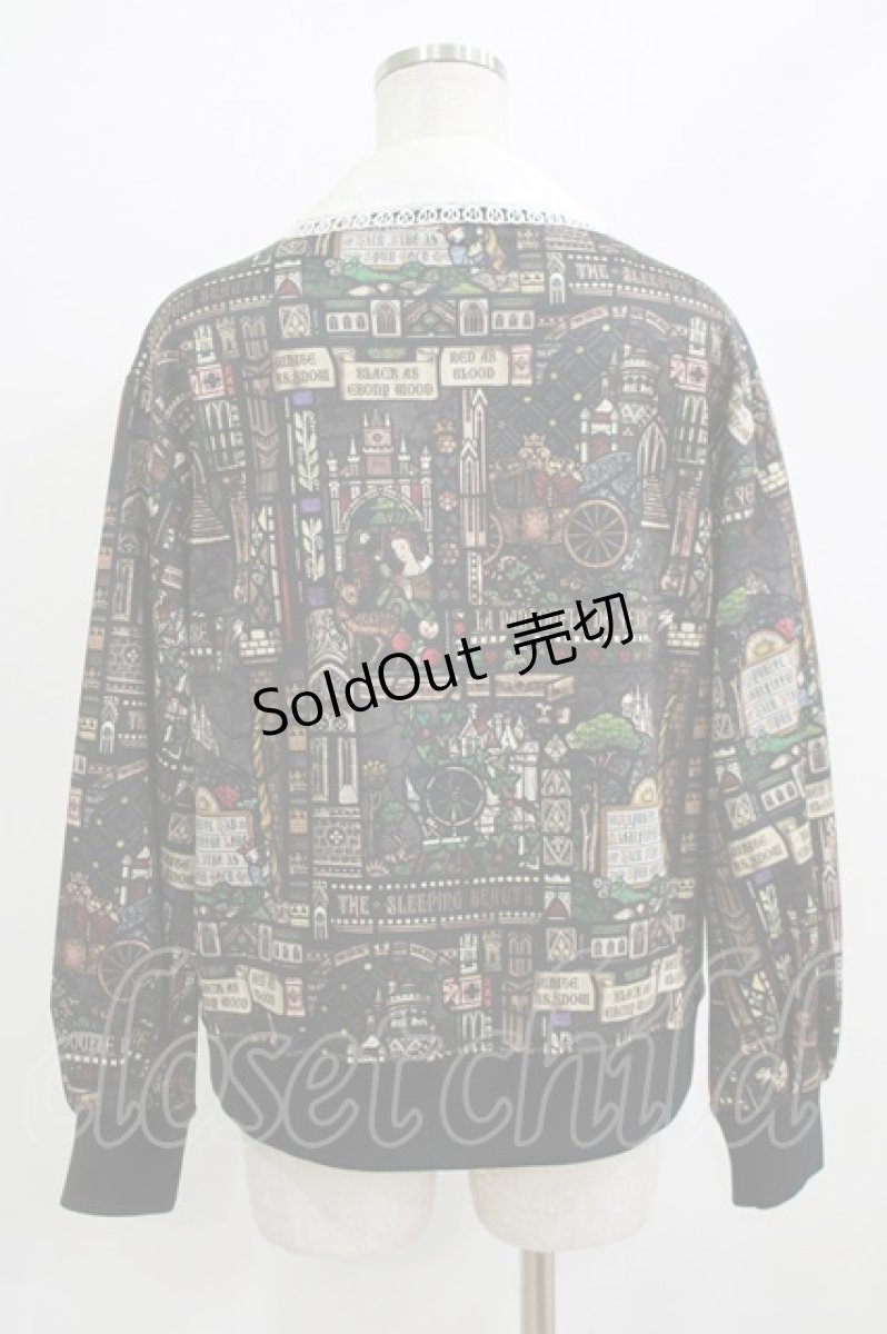 画像3: Jane Marple / Grimm stained glass sweatshirt M ブラック×オフ H-26-06-21-030-JM-TO-AK-ZH (3)