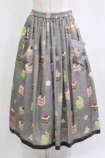 画像1: Jane Marple / Patisserie francaiseタブリエスカート M グレー H-26-06-21-015-JM-SK-AK-ZH (1)