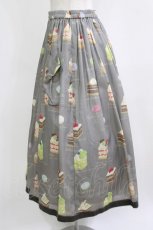 画像2: Jane Marple / Patisserie francaiseタブリエスカート M グレー H-26-06-21-015-JM-SK-AK-ZH (2)