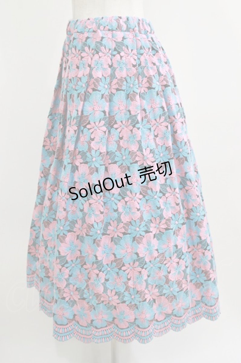 画像2: Jane Marple Dans Le Salon / Flower embroideryタックスカート M SKB×PI H-26-06-21-016-JM-SK-AK-ZH (2)