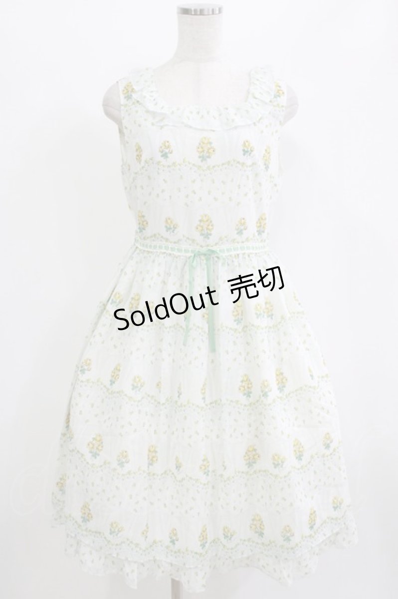 画像1: Emily Temple cute / petit rose frill ノースリーブワンピース M Yellow Rose H-26-06-22-040-ET-OP-AK-ZH (1)