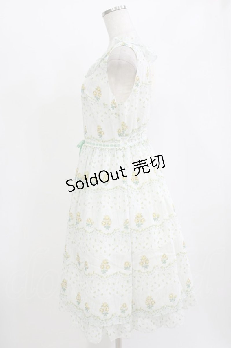 画像2: Emily Temple cute / petit rose frill ノースリーブワンピース M Yellow Rose H-26-06-22-040-ET-OP-AK-ZH (2)