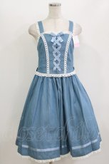 画像1: Shirley Temple / レースアップジャンパースカート 160 ブルー H-26-06-22-013-ET-OP-AK-ZH (1)