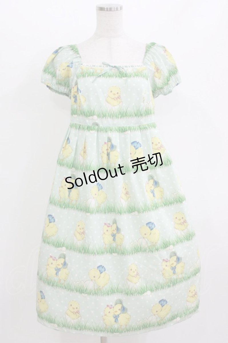 画像1: Emily Temple cute / Baby Chickハイウエストワンピース M グリーン H-26-06-22-018-ET-OP-AK-ZH (1)