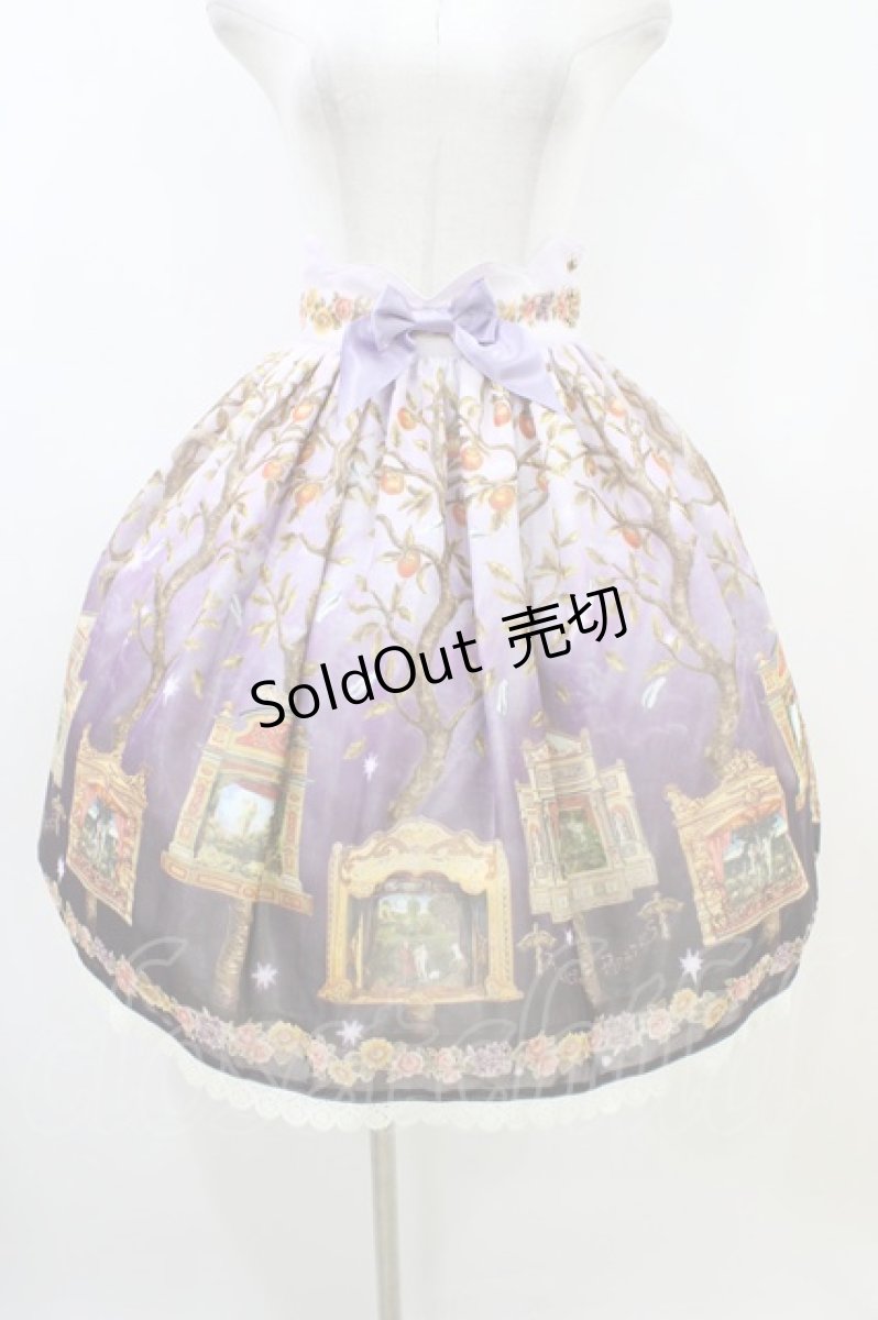 画像1: ALICE and the PIRATES / Theatre de l' erreur〜失われた楽園〜柄スカート Free Soir（ラベンダー×生成りレース） H-26-06-23-1040-PA-SK-NS-ZH (1)