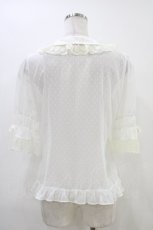 画像2: BABY,THE STARS SHINE BRIGHT / ドットシフォン半袖ブラウス Free 白 H-26-06-23-1055-BA-BL-NS-ZH (2)