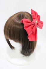 画像1: Angelic Pretty / ロゴリボンチャームリボンバレッタ  レッド H-26-06-23-1013-AP-AC-NS-ZH (1)