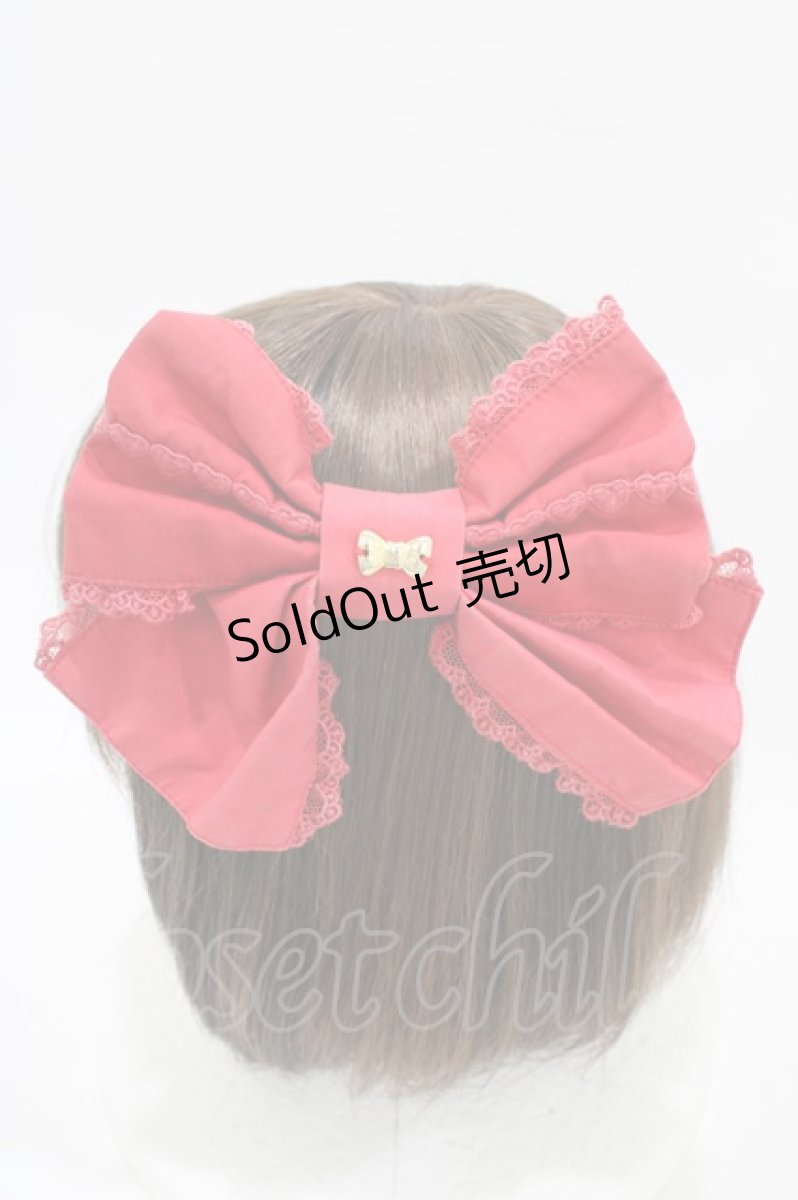画像2: Angelic Pretty / ロゴリボンチャームリボンバレッタ  レッド H-26-06-23-1013-AP-AC-NS-ZH (2)