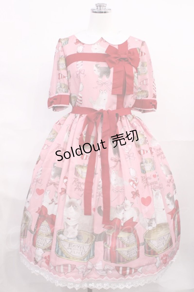 画像1: Royal Princess Alice / ねこ助コラボ/Wrapping Ribbon Catワンピース Free ピンク H-26-06-24-003-LO-OP-NS-ZH (1)