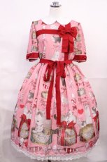 画像1: Royal Princess Alice / ねこ助コラボ/Wrapping Ribbon Catワンピース Free ピンク H-26-06-24-003-LO-OP-NS-ZH (1)