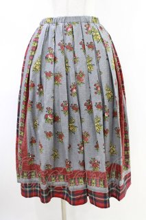 Jane Marple Dans Le Salon / Flowers of Jouy scarf Tartan check