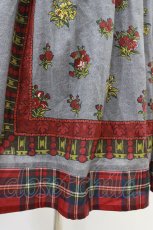 画像3: Jane Marple Dans Le Salon / Flowers of Jouy scarf Tartan check タックスカート M グレー×レッド H-26-06-24-1042-JM-SK-AK-ZH (3)