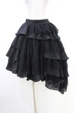 画像1: ghost chest / アシメティアードスカート  黒 H-26-06-24-1044-GO-SK-AK-ZH (1)