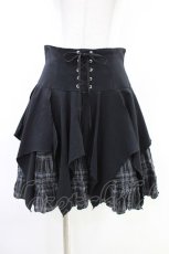 画像1: PEACE NOW / レイヤードコルセットスカート M 黒 H-26-06-24-1045-PU-SK-AK-ZH (1)
