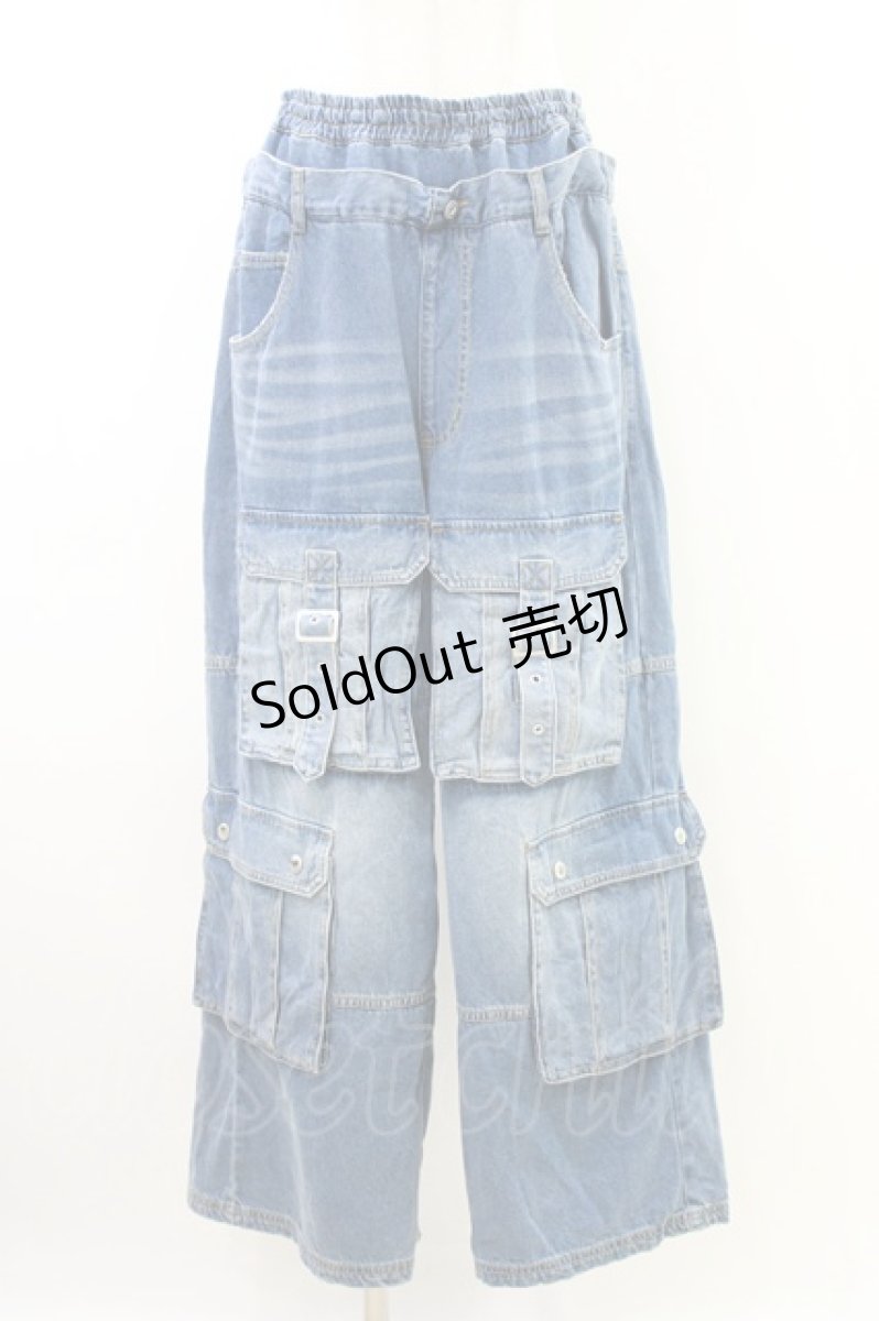画像1: Candy Stripper / 9 POCKETS LAYERED DENIM PANTS F ブルー H-26-06-24-1018-PU-PA-AK-ZH (1)