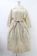 画像1: Jane Marple / フレンチロゴリボンタブリエドレス M ベージュ H-26-06-24-1021-JM-OP-AK-ZH (1)