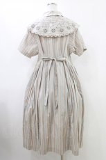画像2: Jane Marple / フレンチストライプレースクロスカラードレス M グレー H-26-06-24-1023-JM-OP-AK-ZH (2)