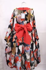 画像3: Royal Princess Alice / ねこ助コラボ/涼風金魚猫ドレス+振袖 Free ブラック H-26-06-24-001-LO-OP-NS-ZH (3)