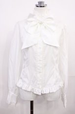 画像1: Innocent World / リボン付きドットブラウス M 白 H-26-06-24-023-IW-BL-NS-ZH (1)