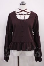 画像1: Cherirulu Chocola / TT*MIN*ペプラムブラウス M ワイン H-26-06-24-024-GO-BL-NS-ZH (1)