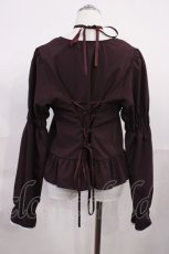 画像2: Cherirulu Chocola / TT*MIN*ペプラムブラウス M ワイン H-26-06-24-024-GO-BL-NS-ZH (2)
