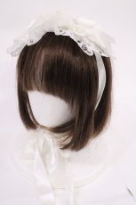 画像1: metamorphose / ラッセルレースヘッドドレス  白 H-26-06-24-032-ME-AC-NS-ZH (1)