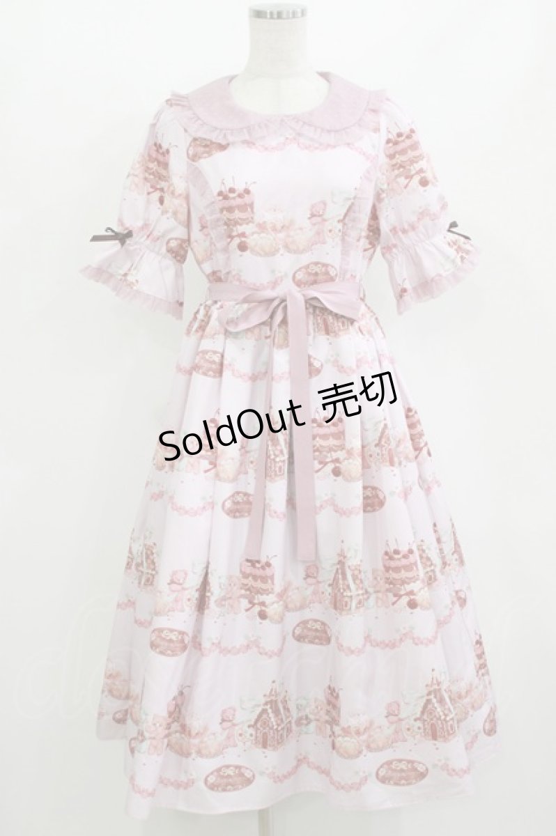 画像1: axes femme kawaii / お菓子の家柄ワンピース M ピンク H-26-06-25-033-AX-BL-NS-ZH (1)