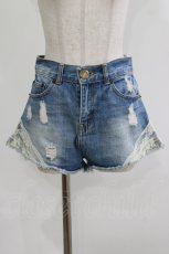 画像1: LIZ LISA / ロゴ刺繍デニムショートパンツ M ブル‐ H-26-06-25-046-LO-PA-NS-ZH (1)