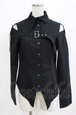 画像1: PEACE NOW / ベルト付きシャツ M 黒 H-26-06-25-1041-PU-BL-AK-ZH (1)