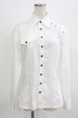 画像1: BPN FOR MEN / フリンジシャツ M 白 H-26-06-25-1011-GO-BL-AK-ZH (1)
