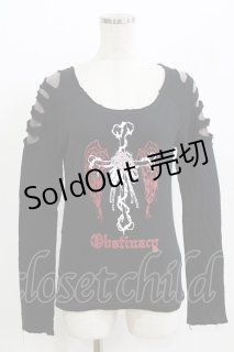 PEACE NOW / プリントガーゼカットソー M 黒 H-26-06-25-1024-PU-TO-AK