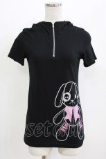 画像1: PEACE NOW / アームカバー付きプルパーカー M 黒×白 H-26-06-25-1025-PU-TO-AK-ZH (1)