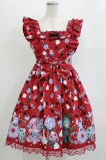 画像1: Angelic Pretty / Happy Treat PartyジャンパースカートSet Free ワイン H-26-06-25-008-AP-OP-NS-ZH (1)