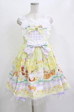 画像1: BABY,THE STARS SHINE BRIGHT / Bee My Sweet Honey柄ハートヨークジャンパースカート Free ラベンダー H-26-06-25-016-BA-OP-NS-ZH (1)