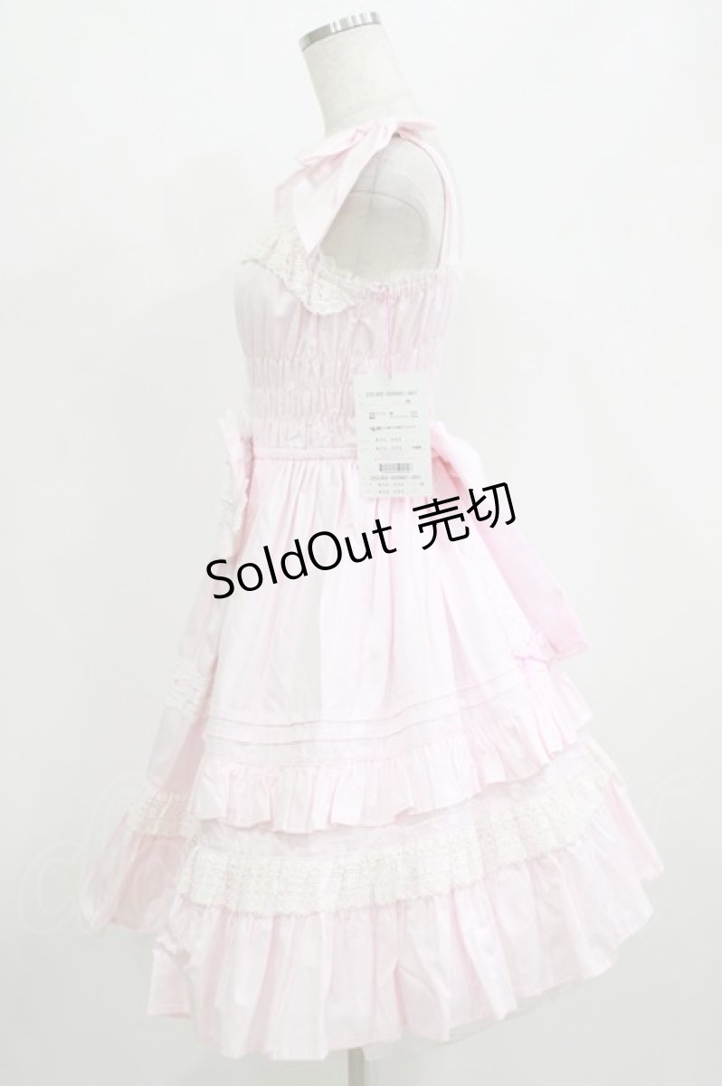 画像2: Angelic Pretty / リボンシャーリングジャンパースカート Free ピンク H-26-06-25-018-AP-OP-NS-ZH (2)