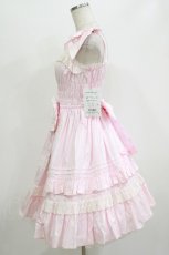 画像2: Angelic Pretty / リボンシャーリングジャンパースカート Free ピンク H-26-06-25-018-AP-OP-NS-ZH (2)