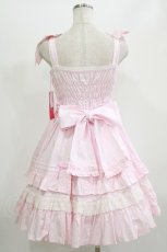 画像3: Angelic Pretty / リボンシャーリングジャンパースカート Free ピンク H-26-06-25-018-AP-OP-NS-ZH (3)