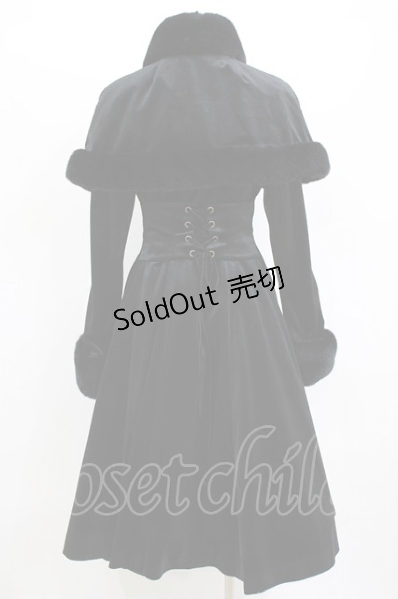 画像3: Sheglit / メーテル×Sheglit ケープファーコート M ブラック H-26-06-25-024-EL-CO-NS-ZH (3)