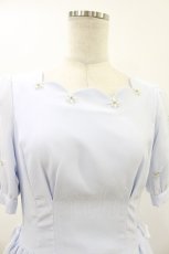 画像3: mille fille closet by LODISPOTTO / ビジューボタンスカラップワンピース M サックス H-26-06-26-1027-LO-OP-NS-ZH (3)