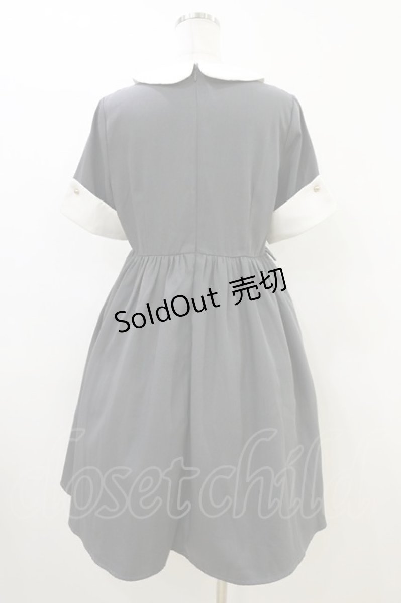画像2: To Alice / ネクタイ付きセーラーワンピース M グレー H-26-06-26-1033-LO-OP-NS-ZH (2)