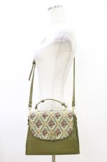 画像1: an another angelus / ゴブランフラップハンドバッグ 高さ20.5cm/幅(下部)26cm/マチ8.5cm KHAKI H-26-06-26-1006-CA-BG-NS-ZH (1)