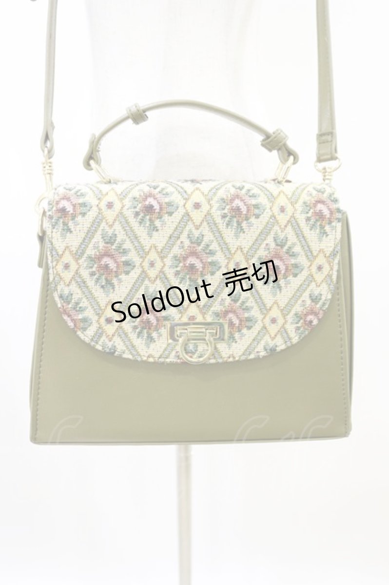 画像3: an another angelus / ゴブランフラップハンドバッグ 高さ20.5cm/幅(下部)26cm/マチ8.5cm KHAKI H-26-06-26-1006-CA-BG-NS-ZH (3)