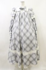 画像1: Hoshibako Works / 【路面店限定販売】リリアンヌ姉妹 チェックワンピース(ロング丈) Free グレー H-26-06-26-1018-LO-OP-NS-ZH (1)