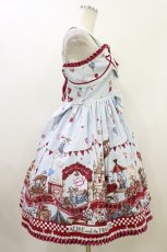 画像3: ALICE and the PIRATES / アリスのワンダーカーチェイス柄ジャンパースカートI Free サックス H-26-06-26-1023-PA-OP-NS-ZH (3)