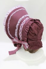 画像2: Innocent World / クラシカルリボンボンネット  ダークバイオレット×ライトバイオレットDark violet×Light violet H-26-06-26-074-IW-AC-NS-ZH (2)