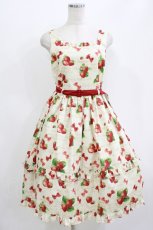 画像1: Emily Temple cute / Mellow Strawberryノースリーブワンピース M アイボリー H-26-06-26-026-ET-OP-NS-ZH (1)
